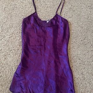 Elegant Purple Satin Slip Dress